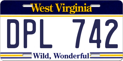 WV license plate DPL742