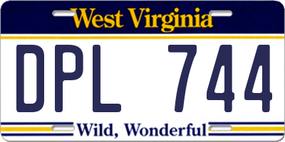 WV license plate DPL744