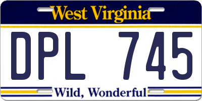 WV license plate DPL745