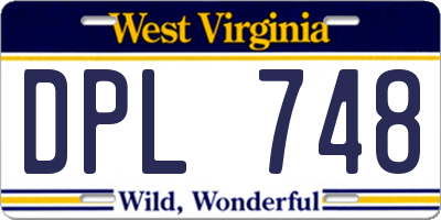 WV license plate DPL748