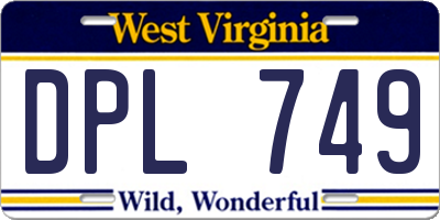 WV license plate DPL749