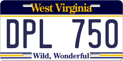 WV license plate DPL750