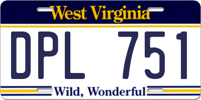 WV license plate DPL751