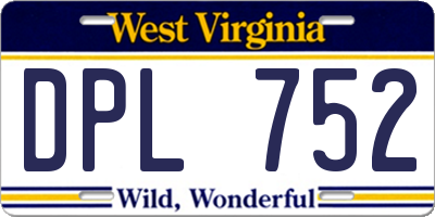 WV license plate DPL752
