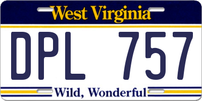 WV license plate DPL757