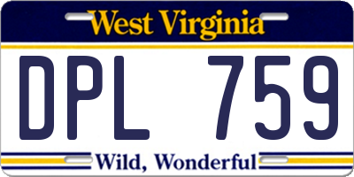 WV license plate DPL759