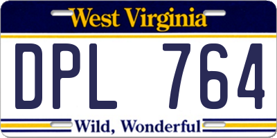WV license plate DPL764