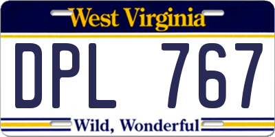 WV license plate DPL767