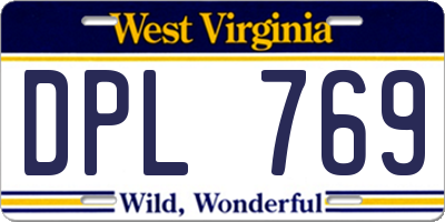 WV license plate DPL769