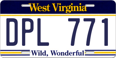WV license plate DPL771