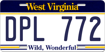 WV license plate DPL772