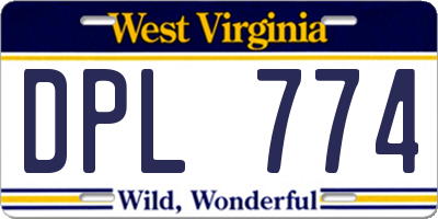 WV license plate DPL774
