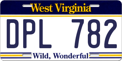 WV license plate DPL782