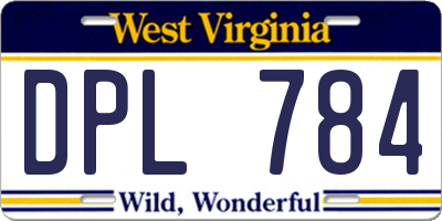 WV license plate DPL784