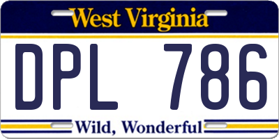 WV license plate DPL786