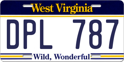 WV license plate DPL787