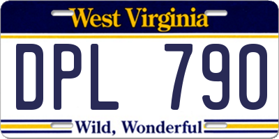 WV license plate DPL790