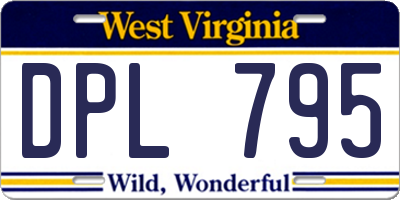 WV license plate DPL795