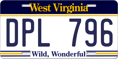 WV license plate DPL796