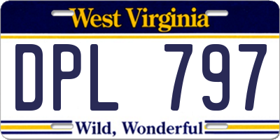 WV license plate DPL797