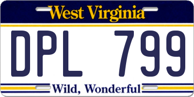WV license plate DPL799