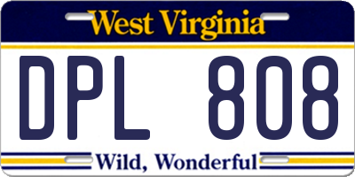 WV license plate DPL808