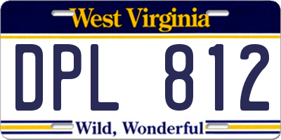 WV license plate DPL812