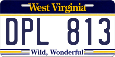 WV license plate DPL813