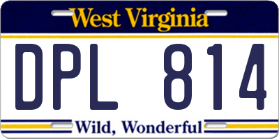 WV license plate DPL814
