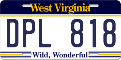 WV license plate DPL818