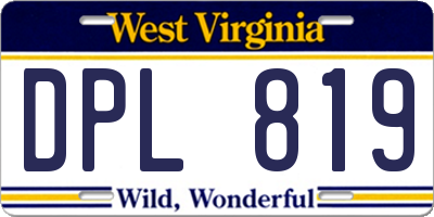 WV license plate DPL819