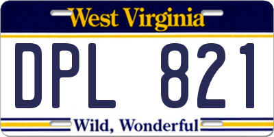 WV license plate DPL821