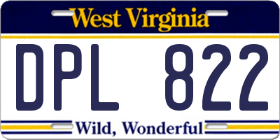 WV license plate DPL822