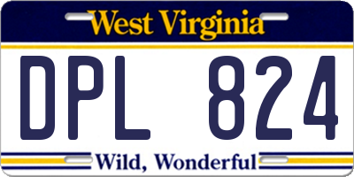 WV license plate DPL824