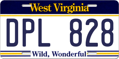 WV license plate DPL828