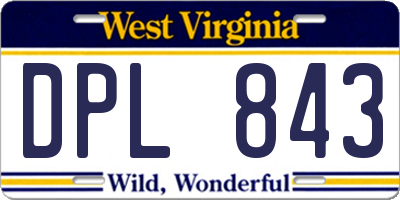 WV license plate DPL843