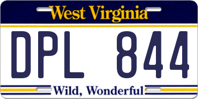 WV license plate DPL844