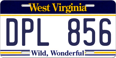WV license plate DPL856