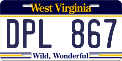 WV license plate DPL867