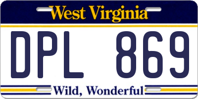 WV license plate DPL869