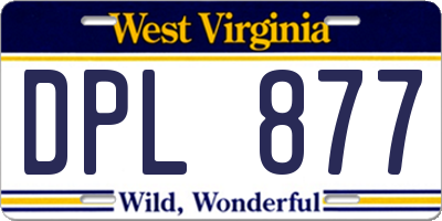 WV license plate DPL877
