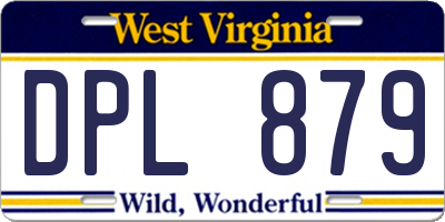 WV license plate DPL879