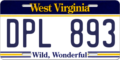 WV license plate DPL893