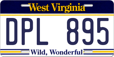 WV license plate DPL895