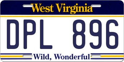 WV license plate DPL896