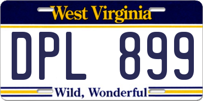 WV license plate DPL899