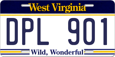 WV license plate DPL901