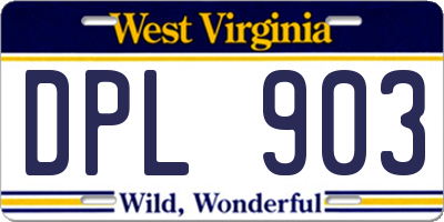 WV license plate DPL903