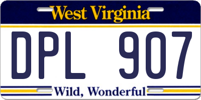 WV license plate DPL907