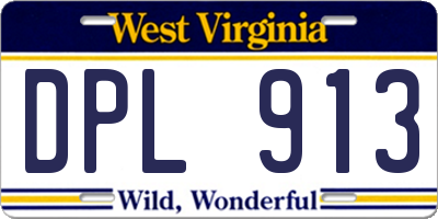 WV license plate DPL913